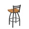 Holland Bar Stool Co 25" Low Back Swivel Counter Stool, Pewter Finish, Med Maple Seat 41125PWMedMpl - alternate 2